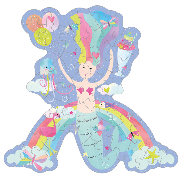 Floss & Rock Super Dog Shaped Jigsaw Puzzle - 40 Pieces With Foil Details & Shaped Box