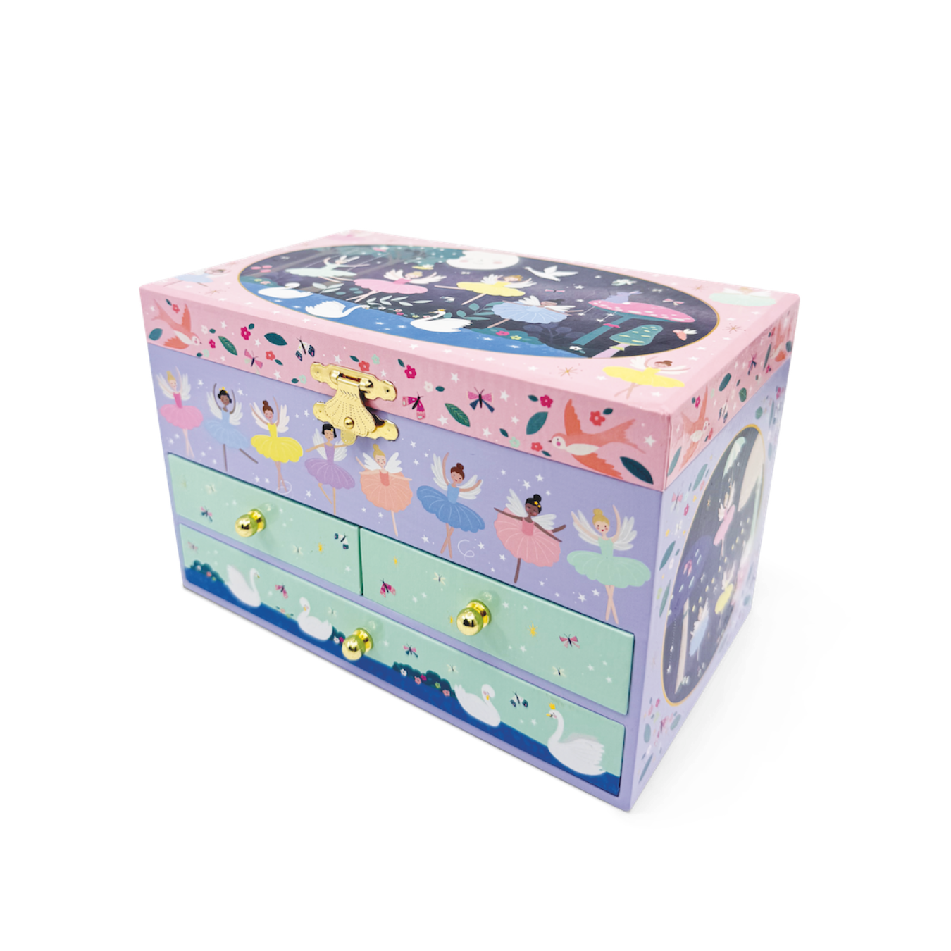 Musical Jewellery Box with 3 Drawers - Enchanted
