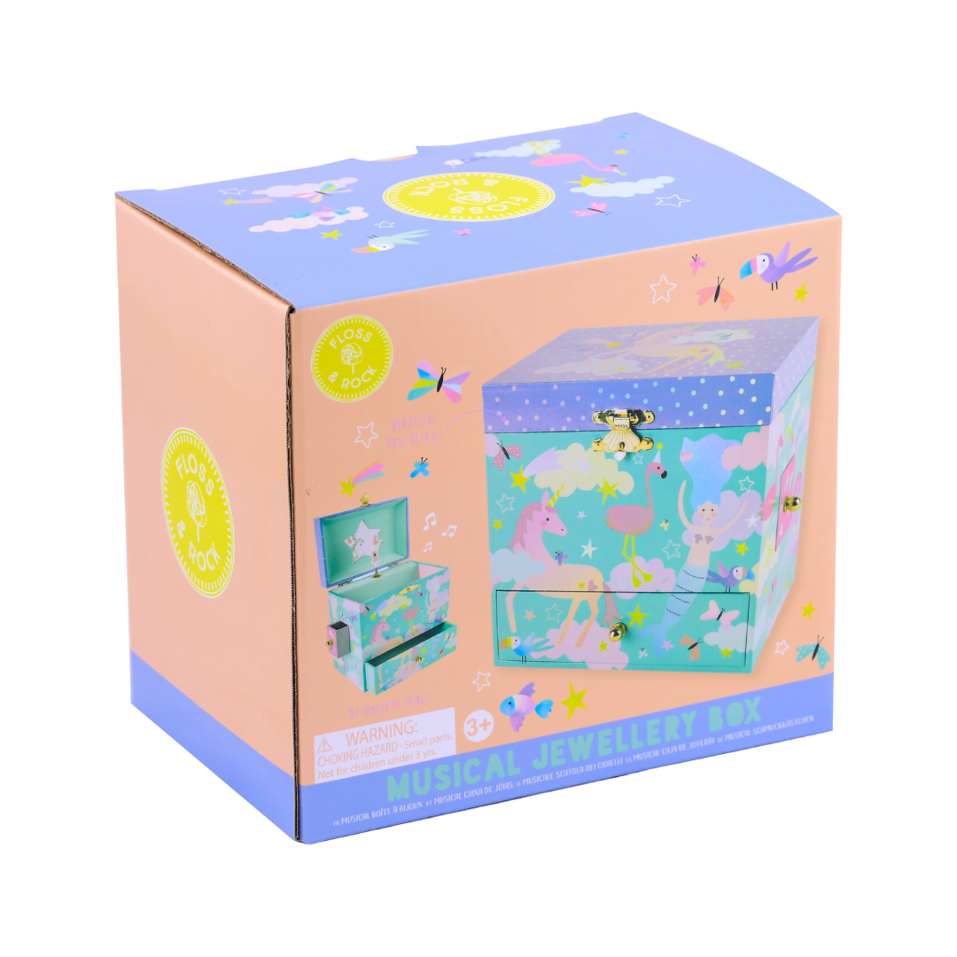 Musical Jewellery Box with 3 Drawers - Fantasy