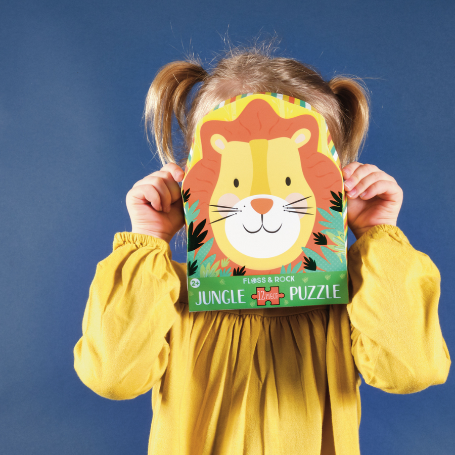 12 Piece Shaped Jigsaw in Shaped Box - Lion