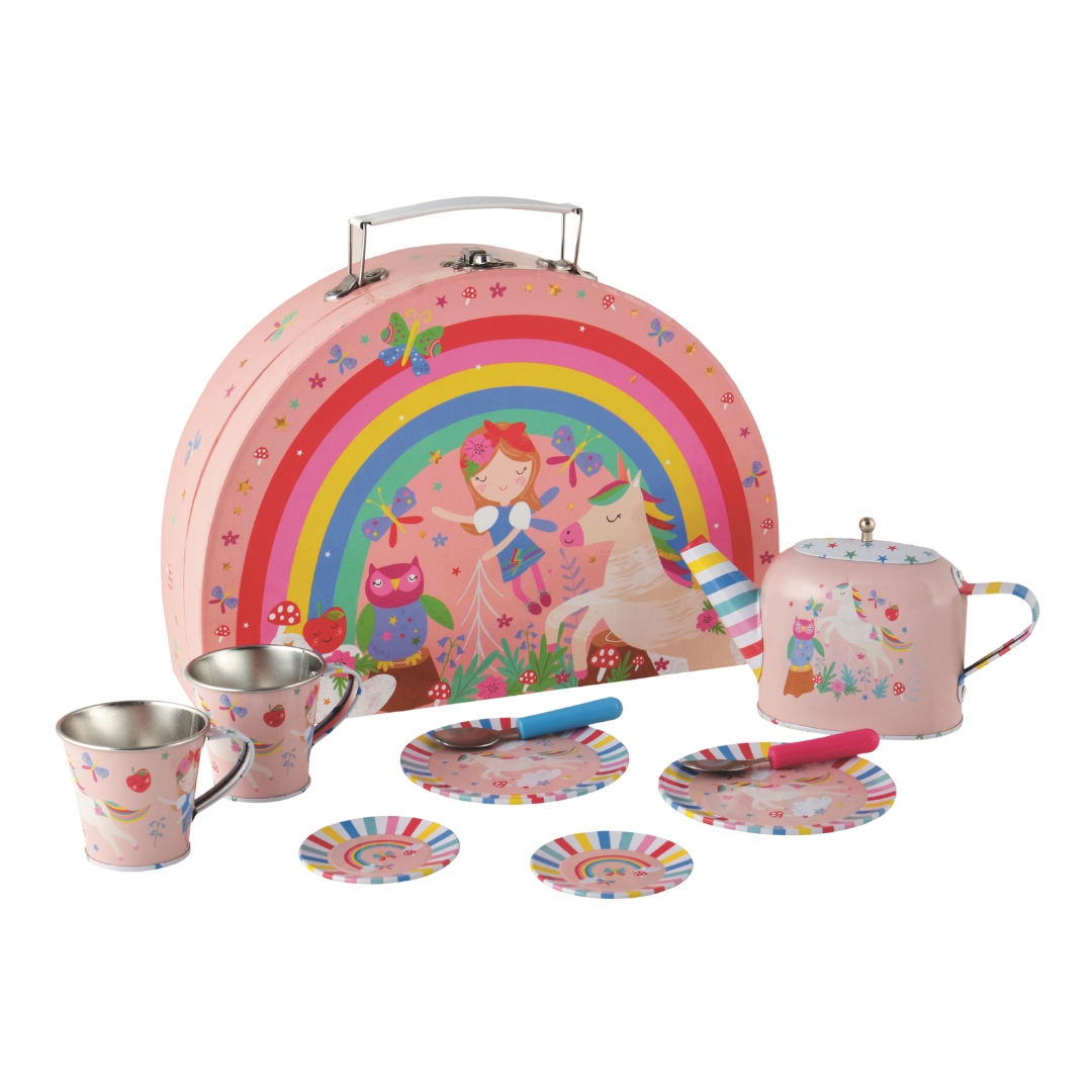 Tin Tea Set 10 Piece - Rainbow Fairy