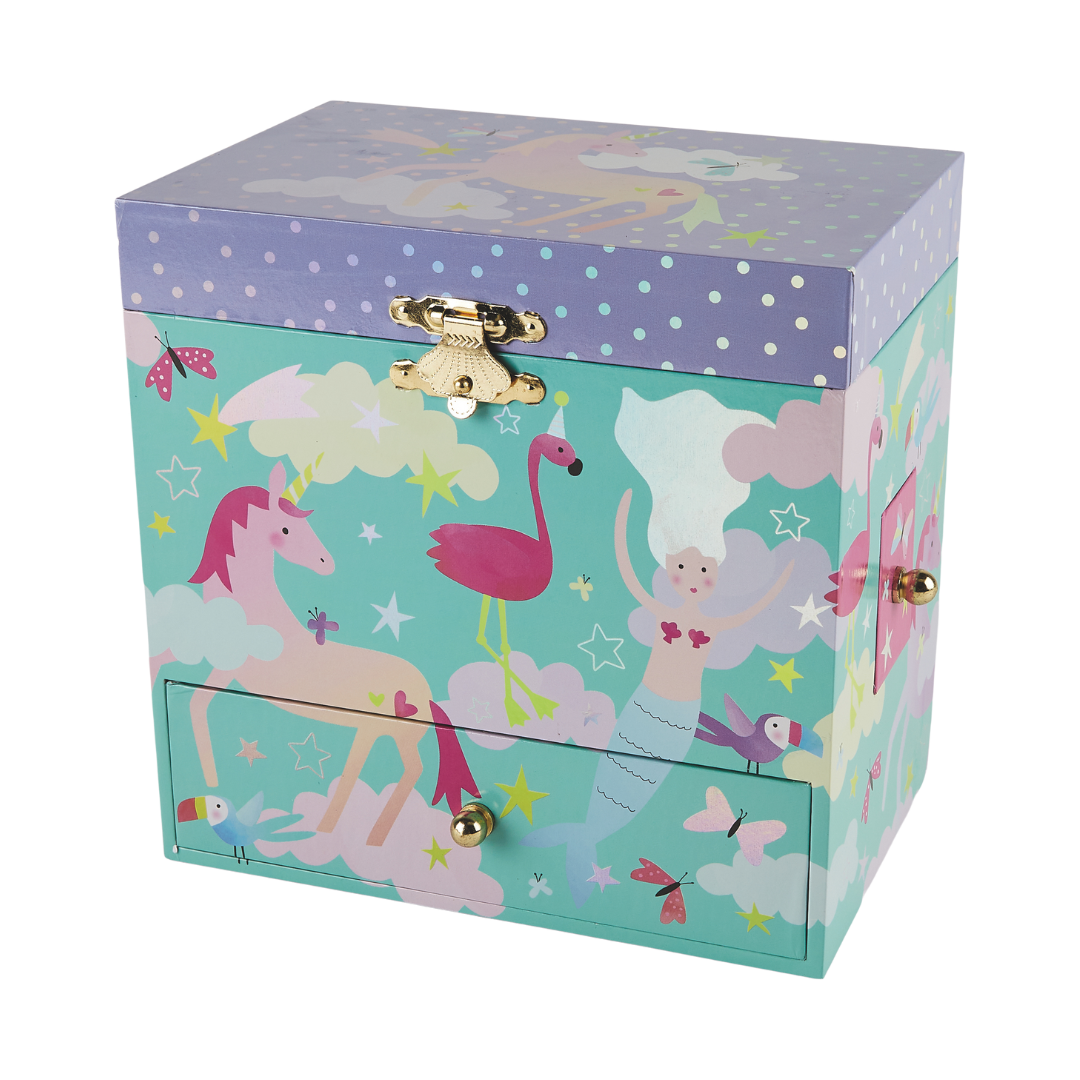 Musical Jewellery Box with 3 Drawers - Fantasy