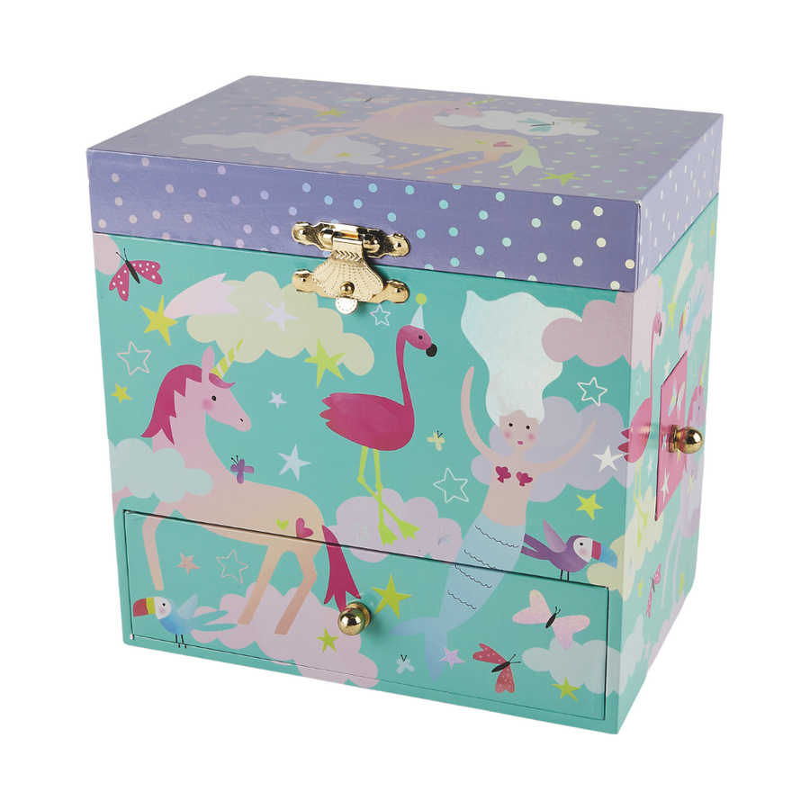 Musical Jewellery Box with 3 Drawers - Fantasy