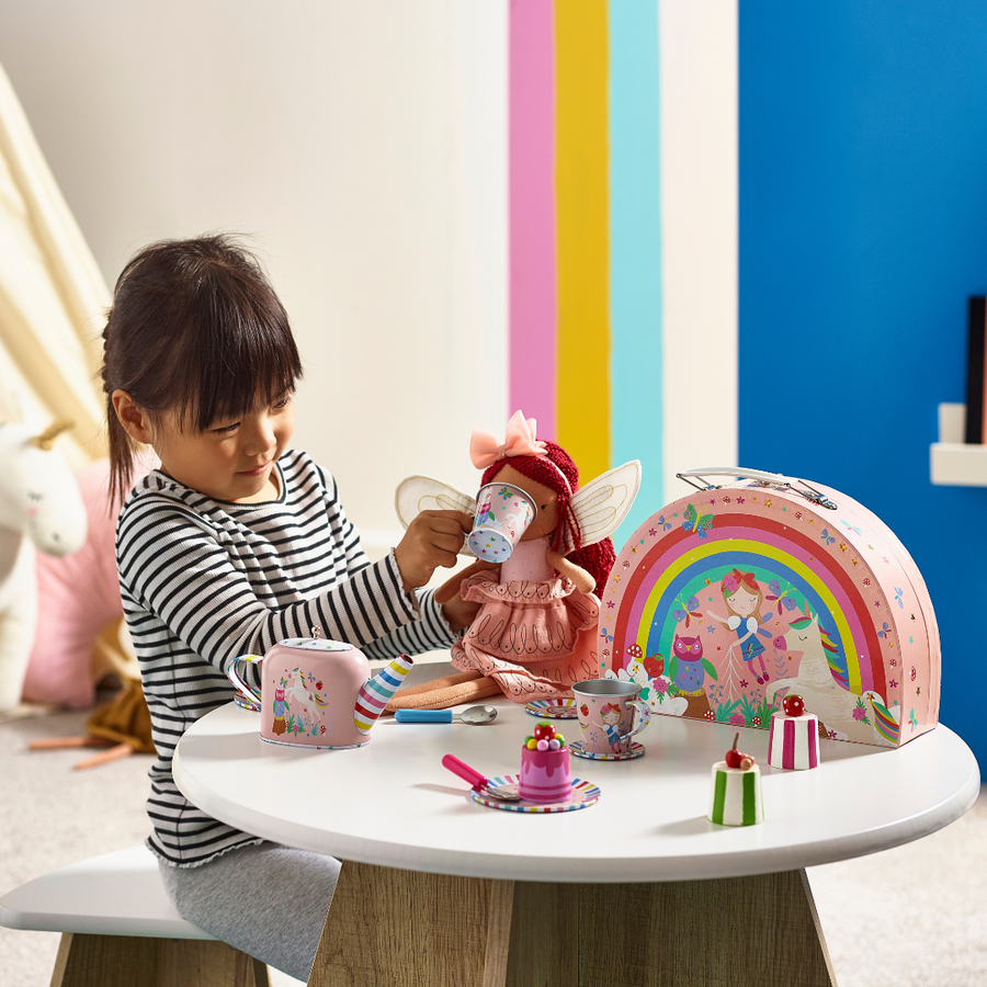 Tin Tea Set 10 Piece - Rainbow Fairy