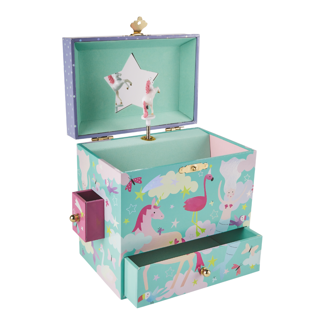 Musical Jewellery Box with 3 Drawers - Fantasy