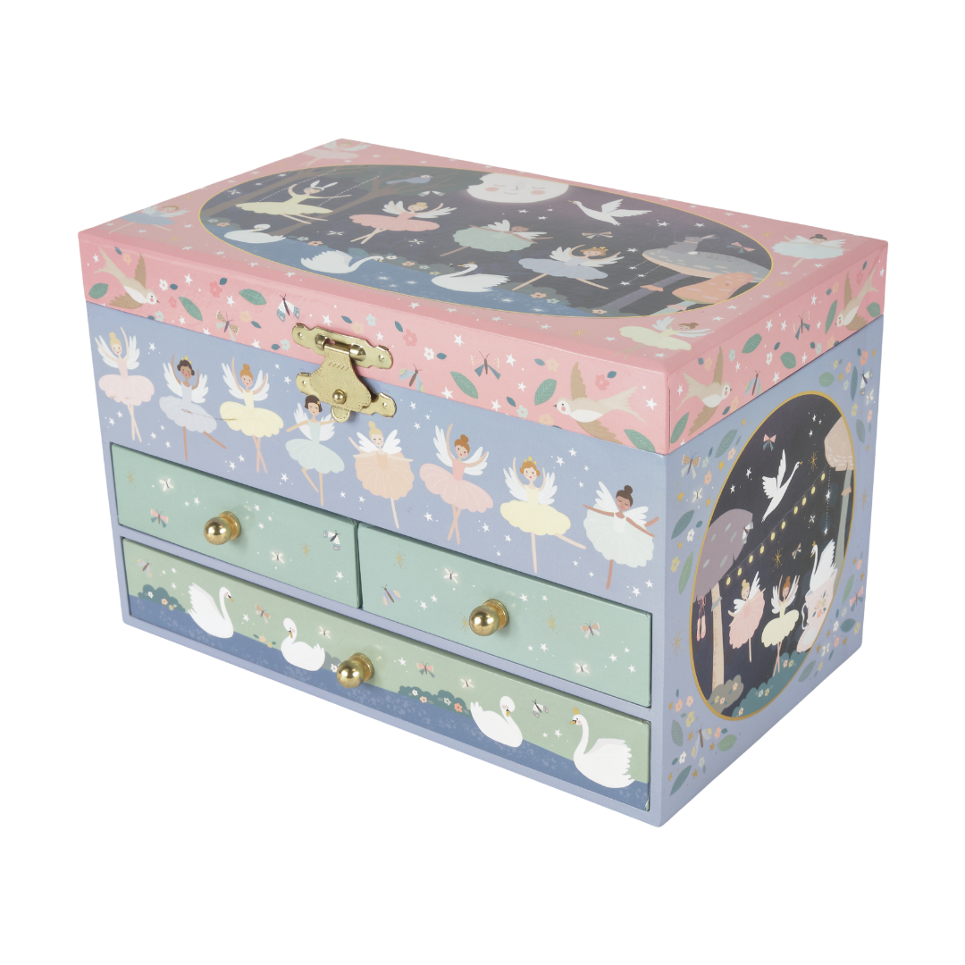 Musical Jewellery Box with 3 Drawers - Enchanted