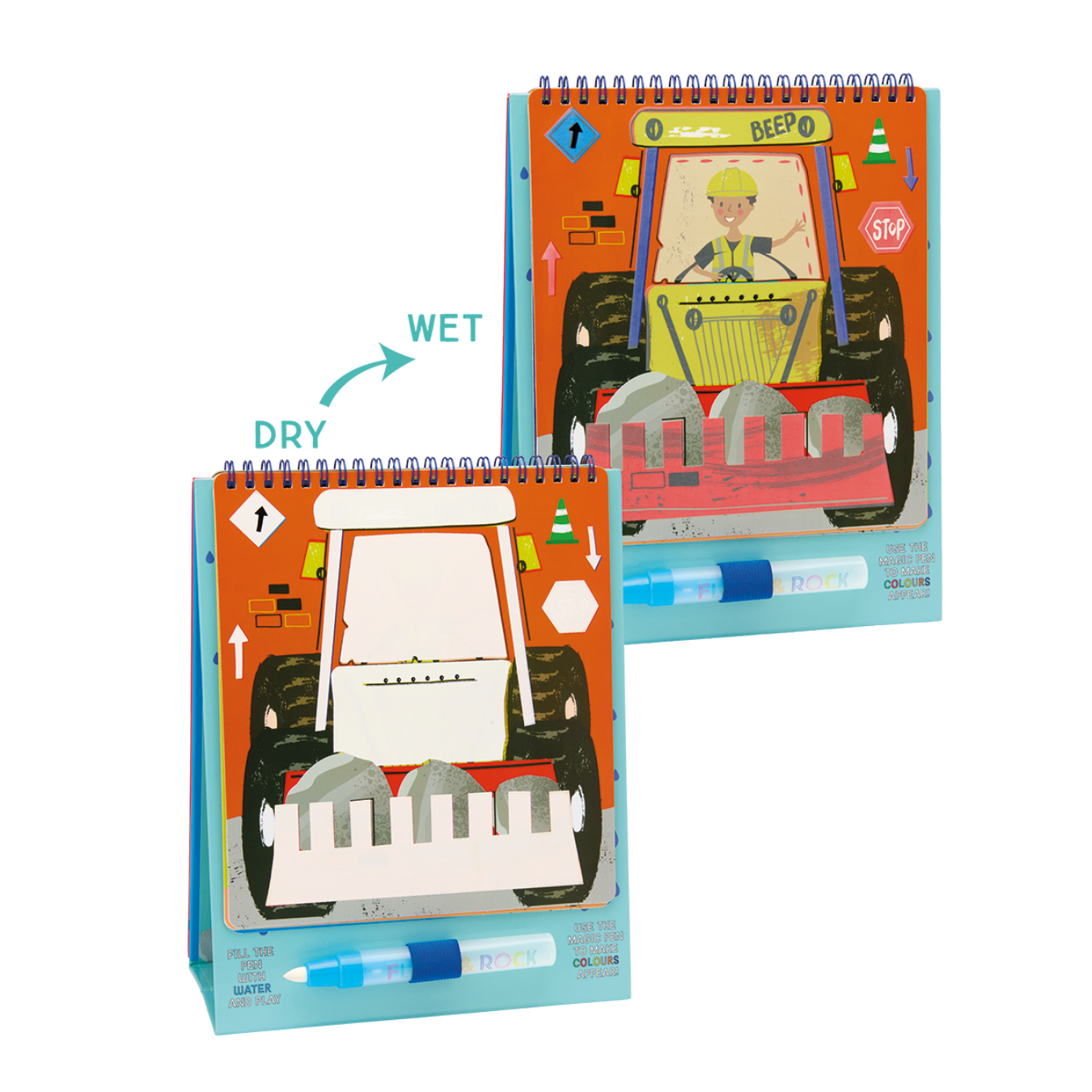 Magic Colour Changing Watercard Easel and Pen - Construction
