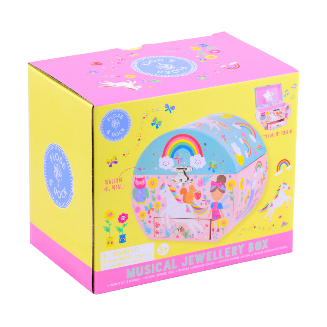 Musical Jewellery Box Oval Shape - Rainbow Fairy
