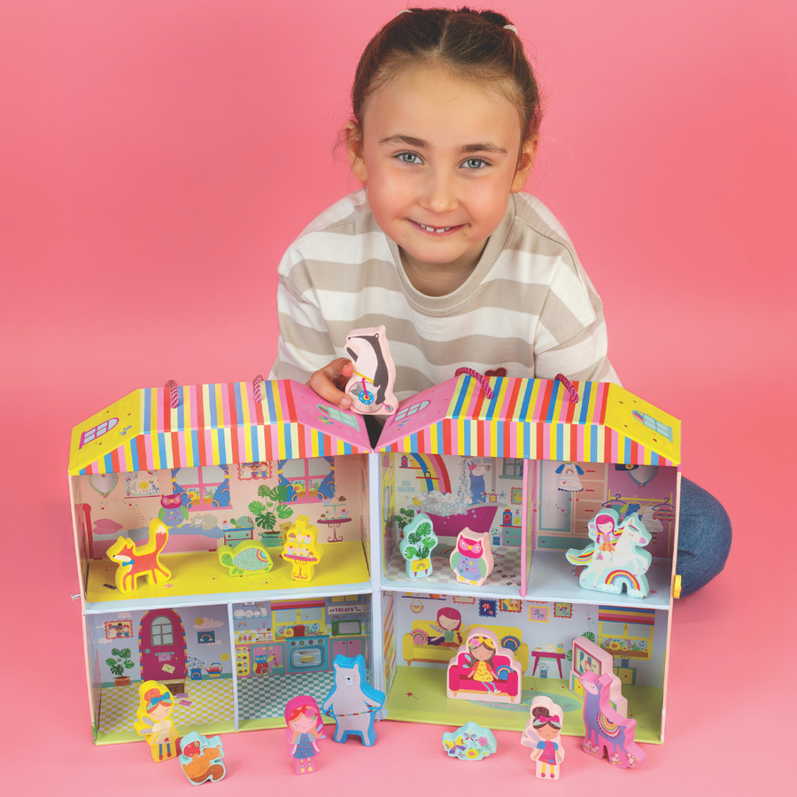 Playbox with Wooden Pieces - Rainbow Fairy