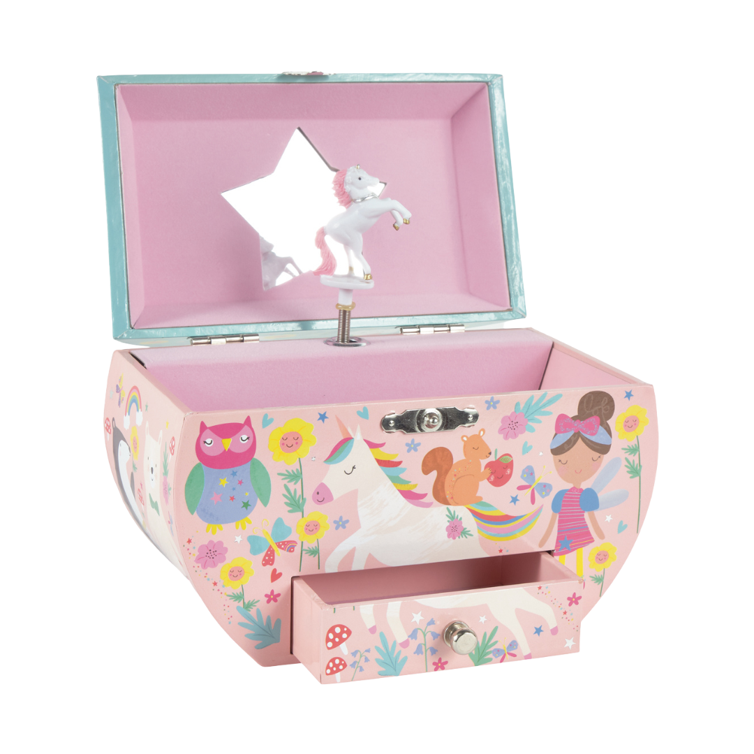Musical Jewellery Box Oval Shape - Rainbow Fairy