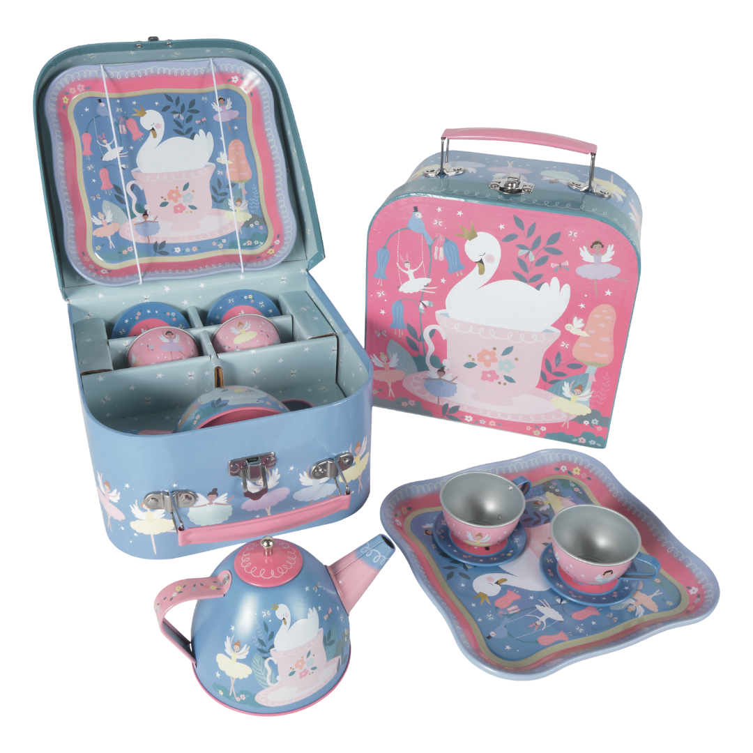 Tin Tea Set 7 Piece - Enchanted