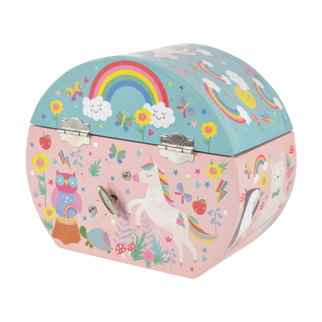 Musical Jewellery Box Oval Shape - Rainbow Fairy