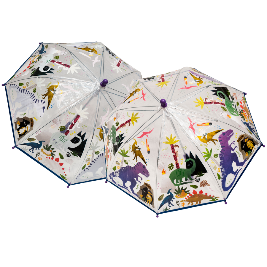 Transparent Colour Changing Umbrella - Dino