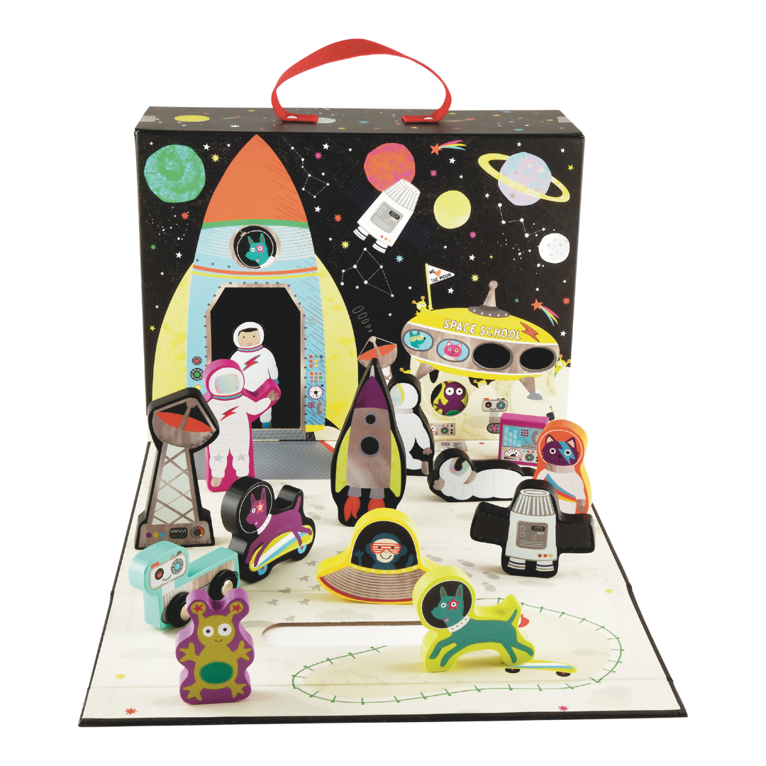 Playbox with Wooden Pieces - Space