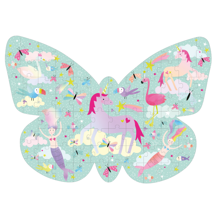 80 Piece " Butterfly"  Shaped Jigsaw with Shaped Box - Fantasy