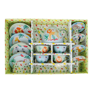 14pc Tin Tea Set - Jungle