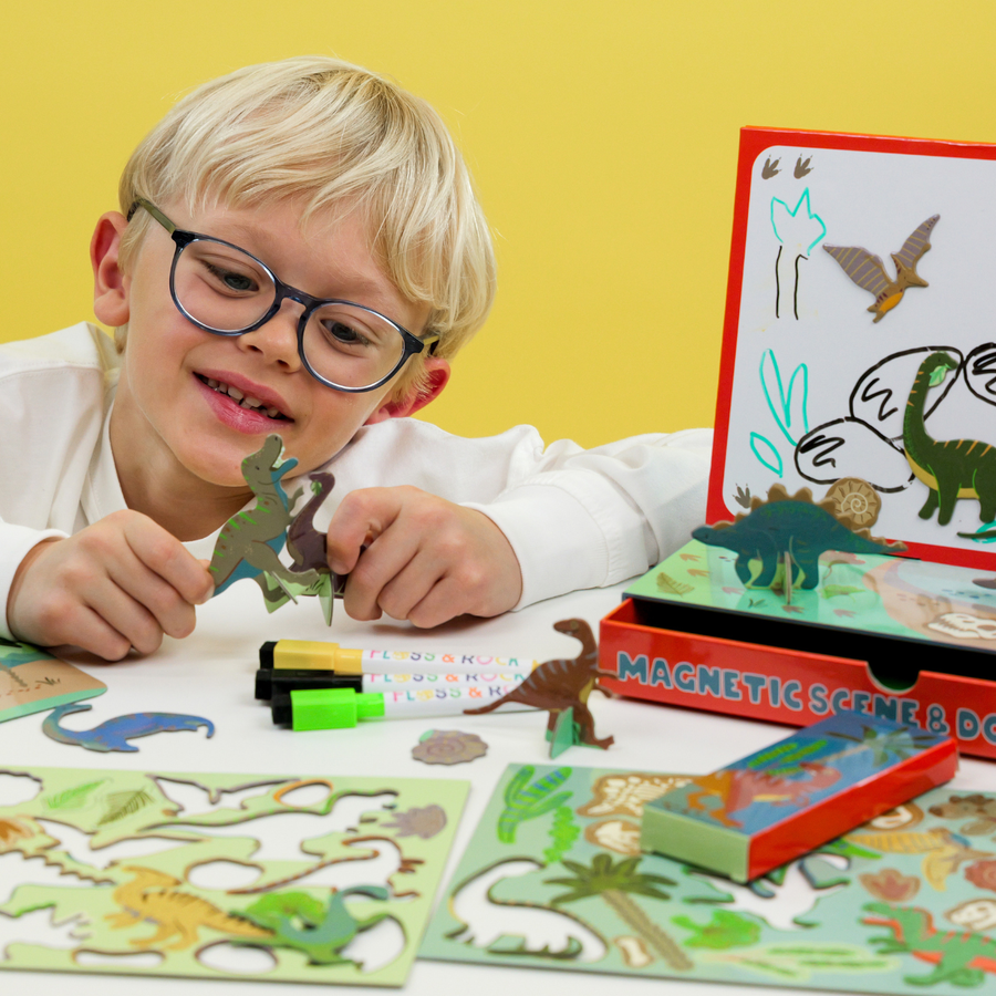 Magnetic Scene and Doodle Set - Dino