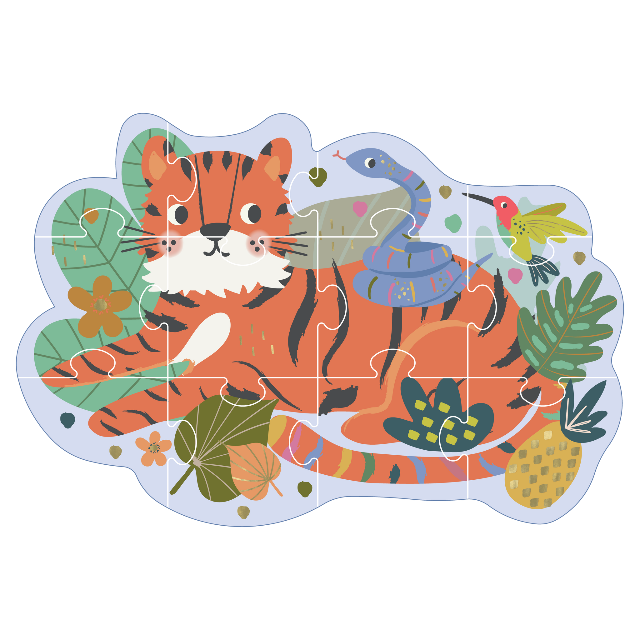 12-piece Shaped Puzzle - Jungle