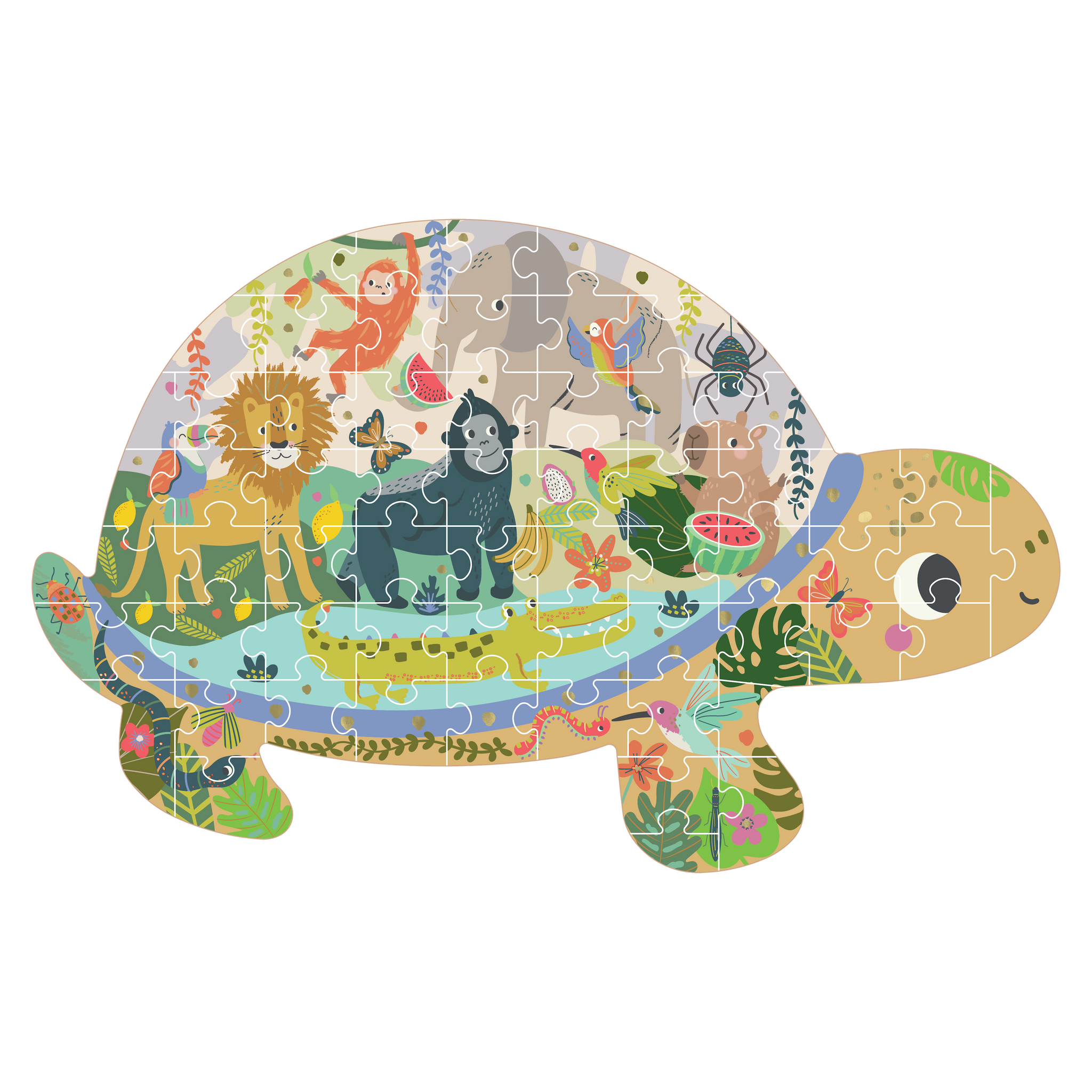 60-piece Shaped Puzzle - Jungle