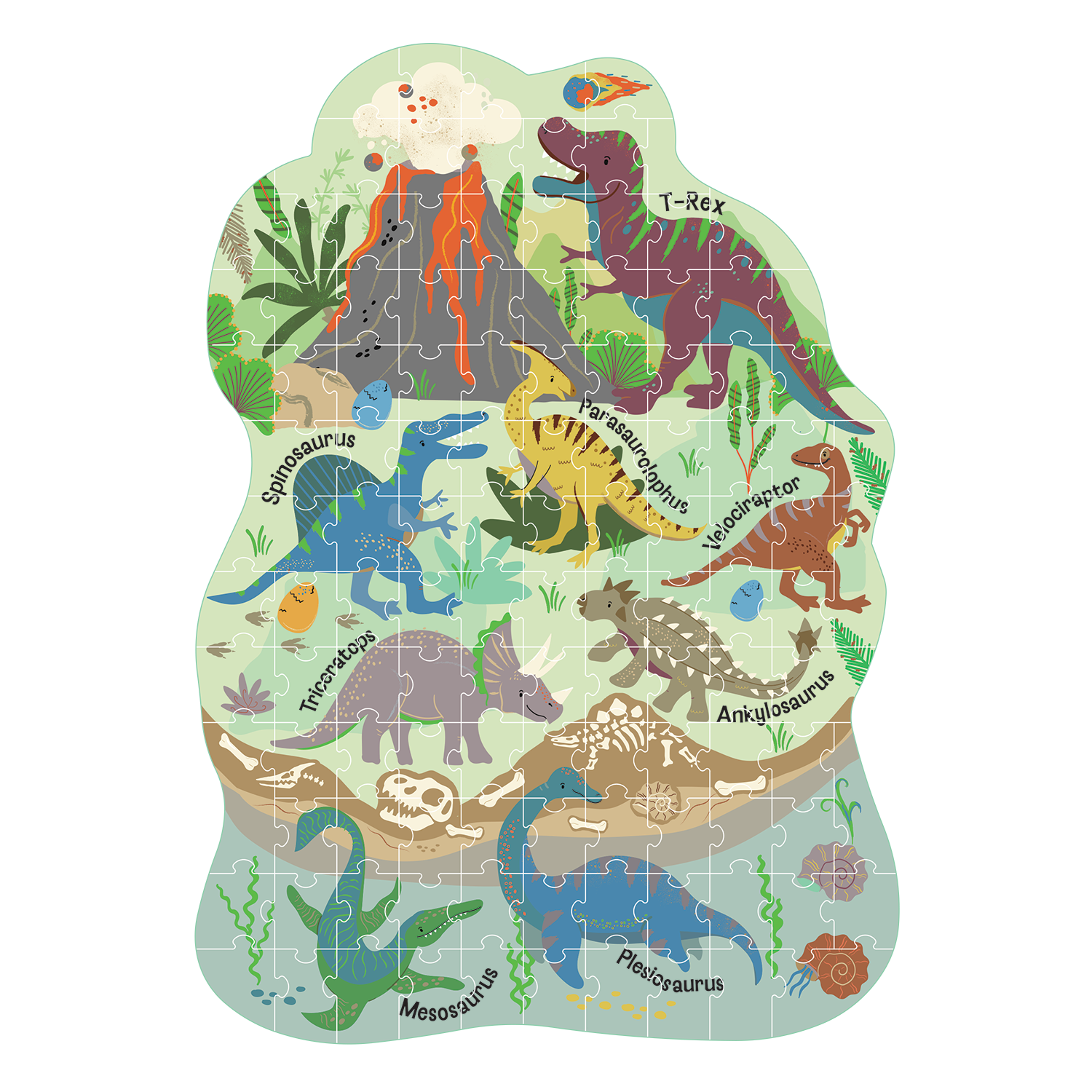 120-piece Shaped Puzzle - Dino