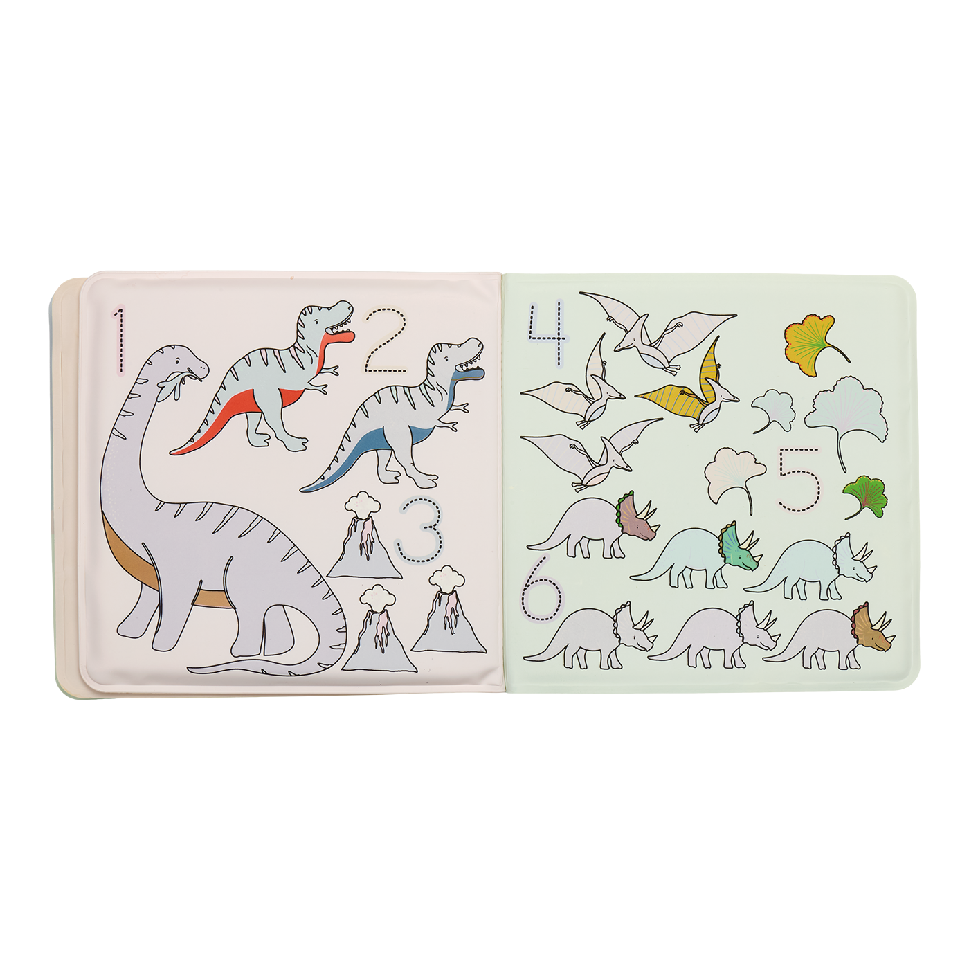 Colour Changing Reusable Bath Book Toy - Dinosaur design