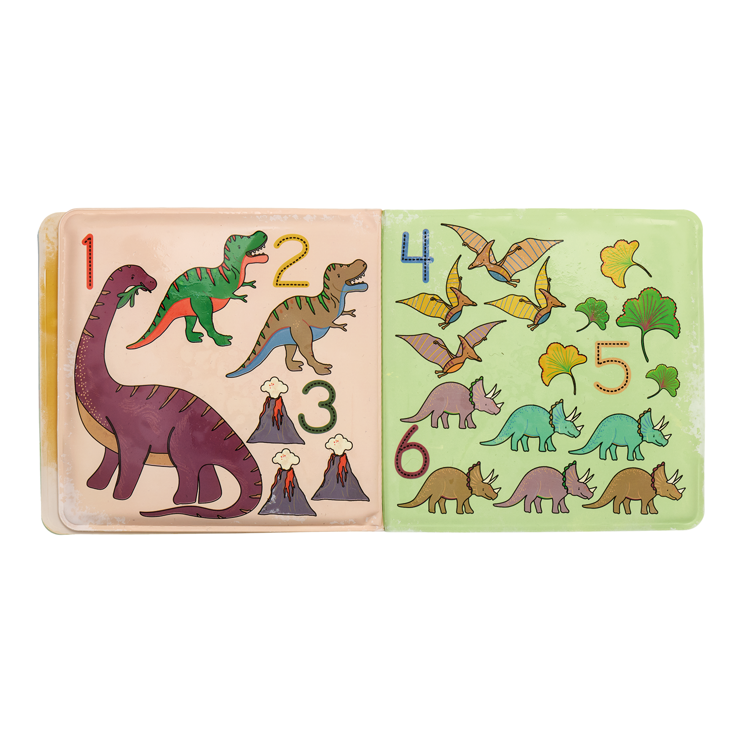 Colour Changing Reusable Bath Book Toy - Dinosaur design