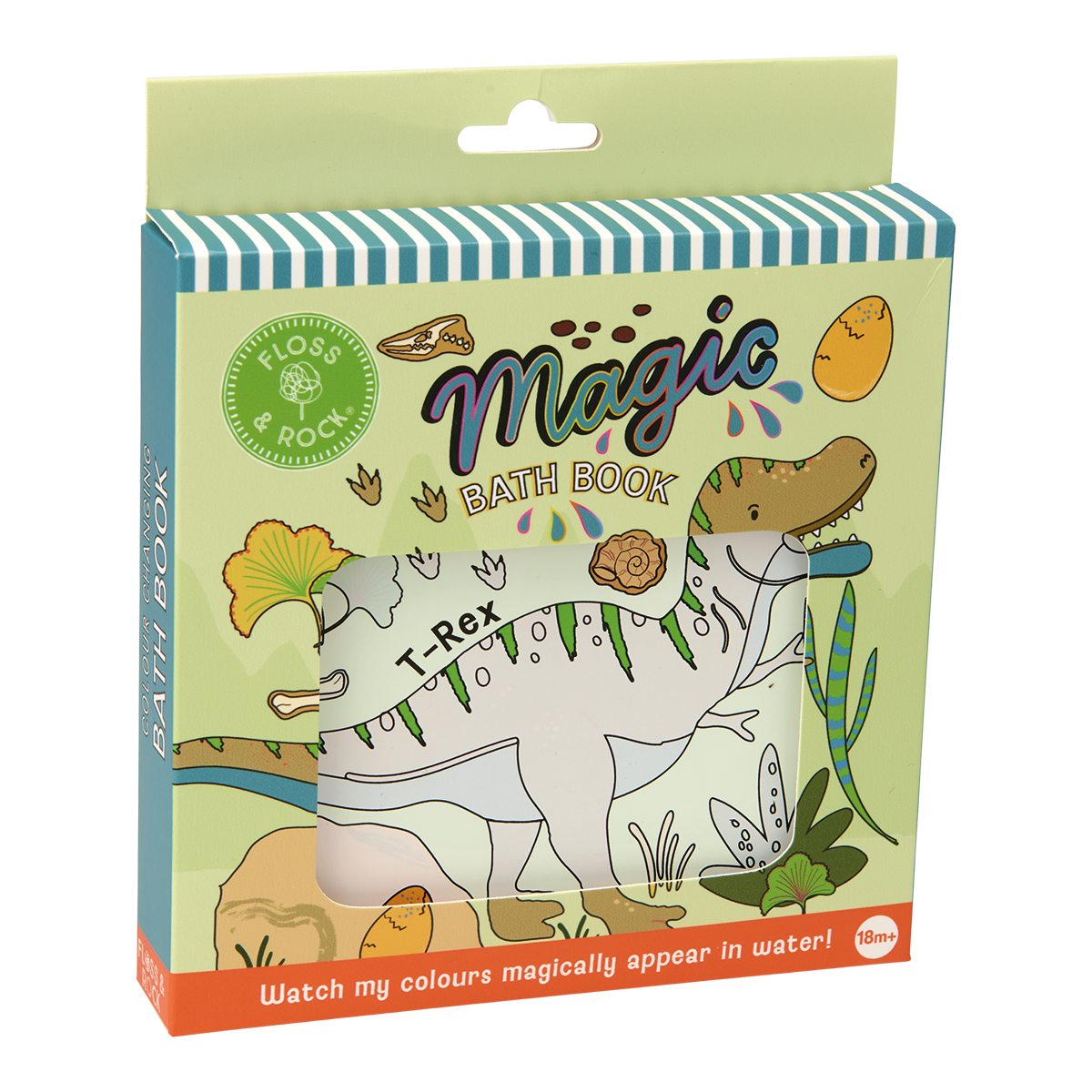 Colour Changing Reusable Bath Book Toy - Dinosaur design