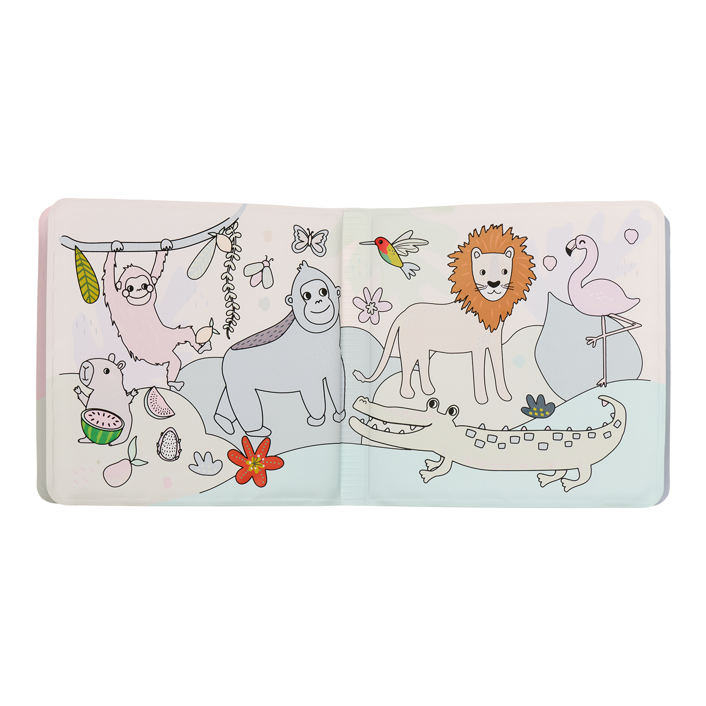 Colour Changing Reusable Bath Book Toy - Jungle design