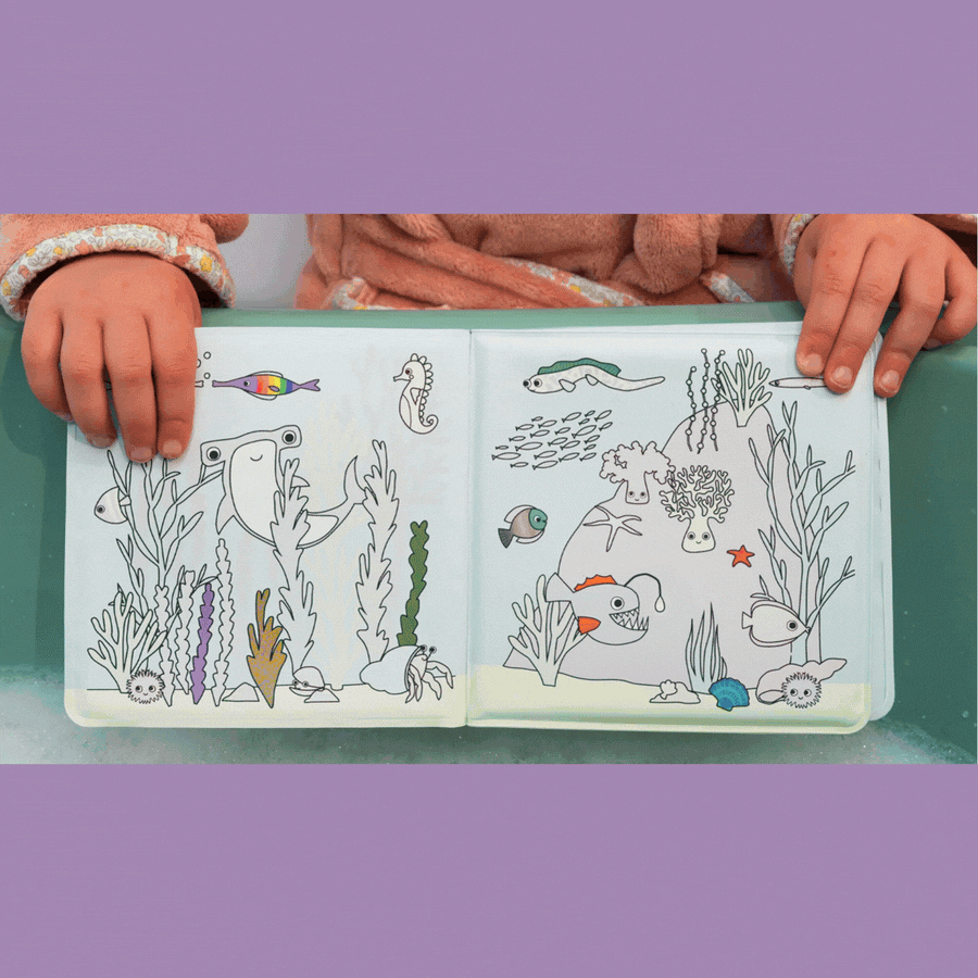 Colour Changing Reusable Bath Book Toy - Ocean design