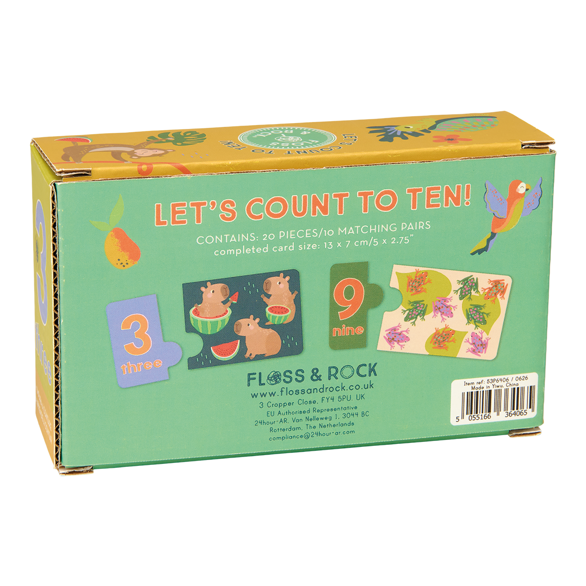 Count to ten game - children's educational travel toy game - Jungle design