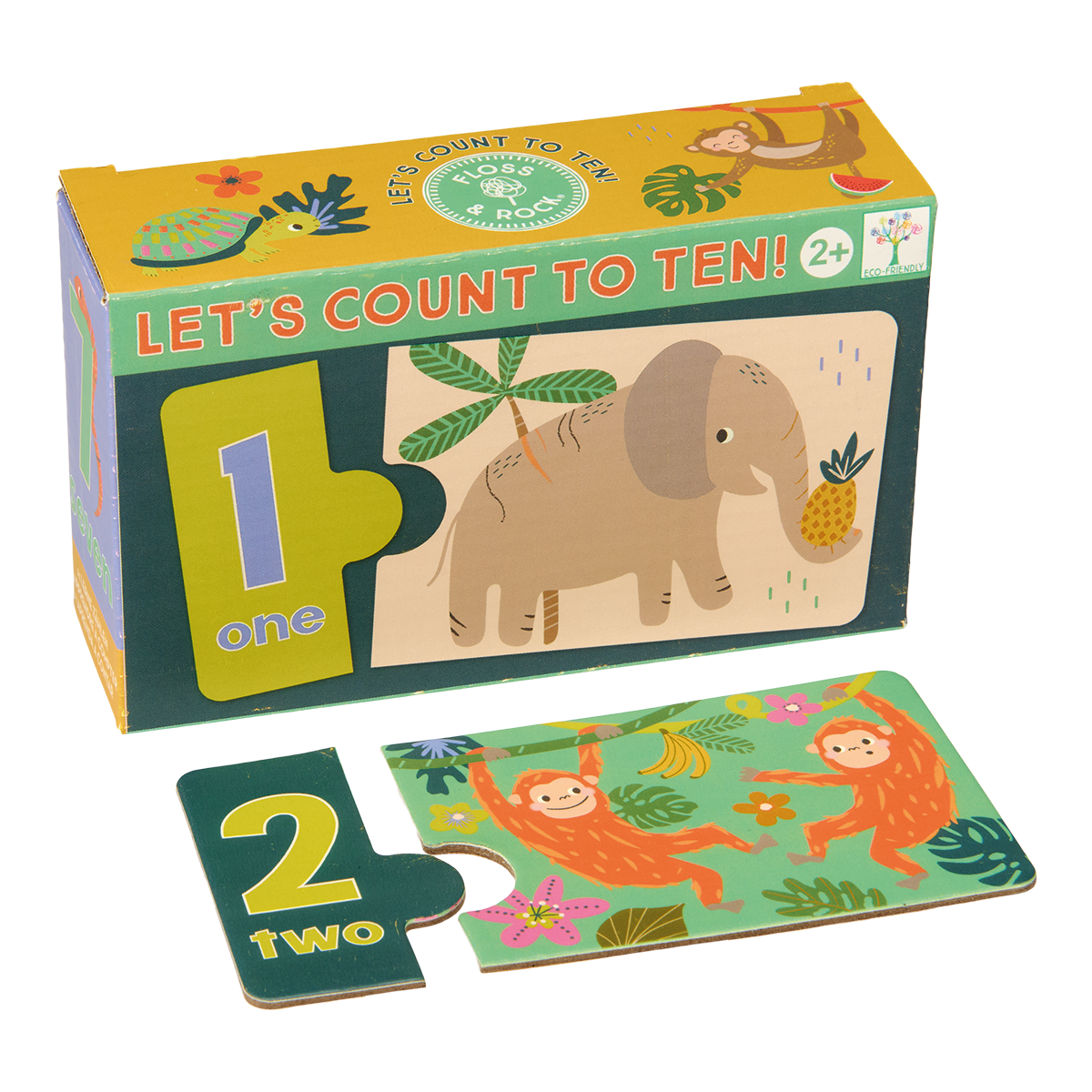 Count to ten game - children's educational travel toy game - Jungle design