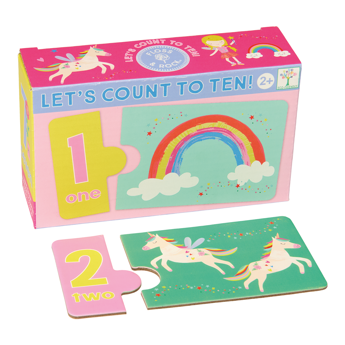 Count to ten game - children's educational travel toy game - Rainbow Fairy design