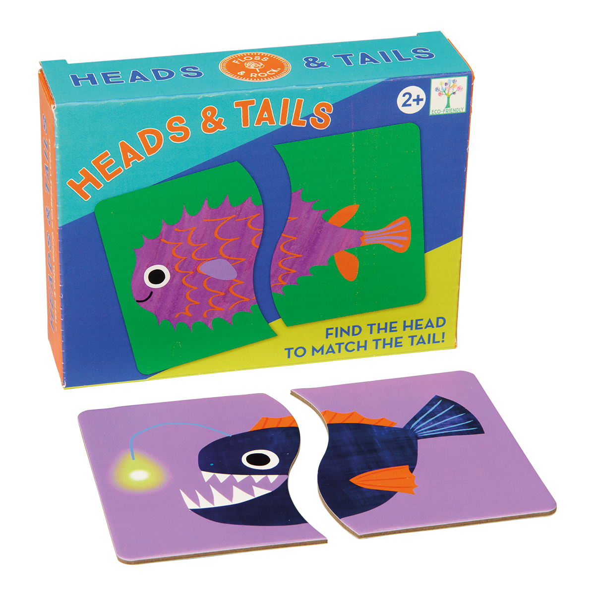Heads & Tails game - children's educational travel toy game - Ocean design