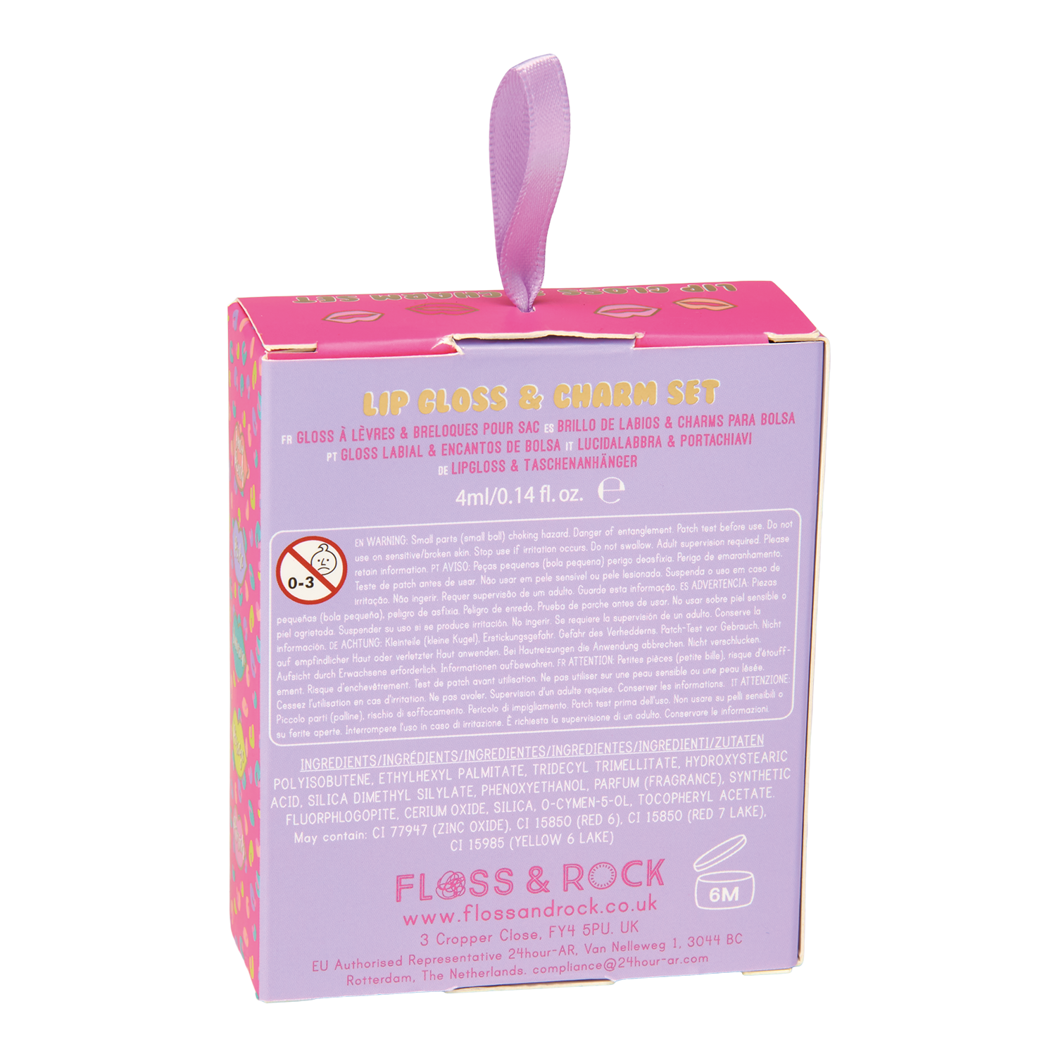 Peach flavoured lip gloss with charm