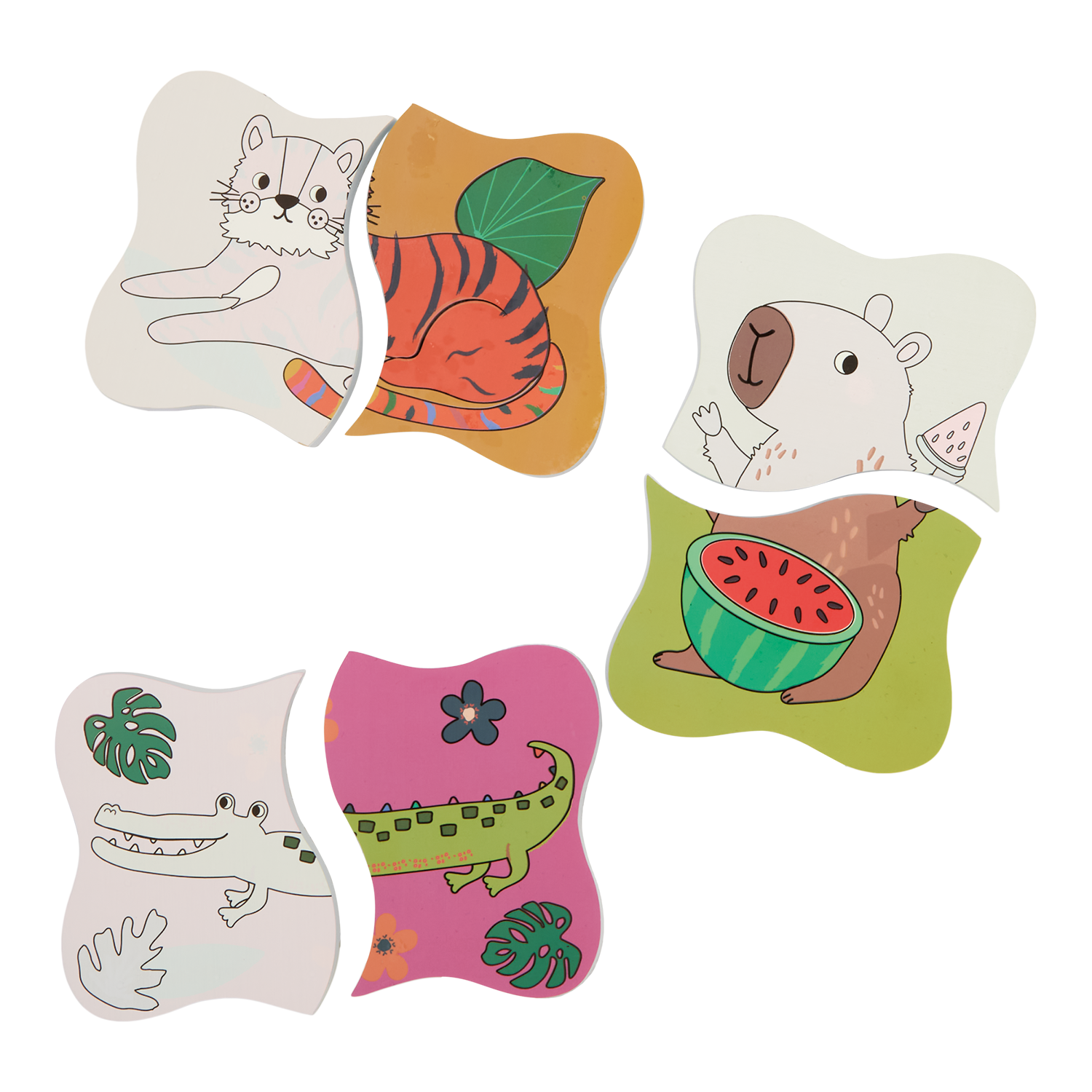 Colour Changing Reusable Bath Puzzle Toy - Jungle design