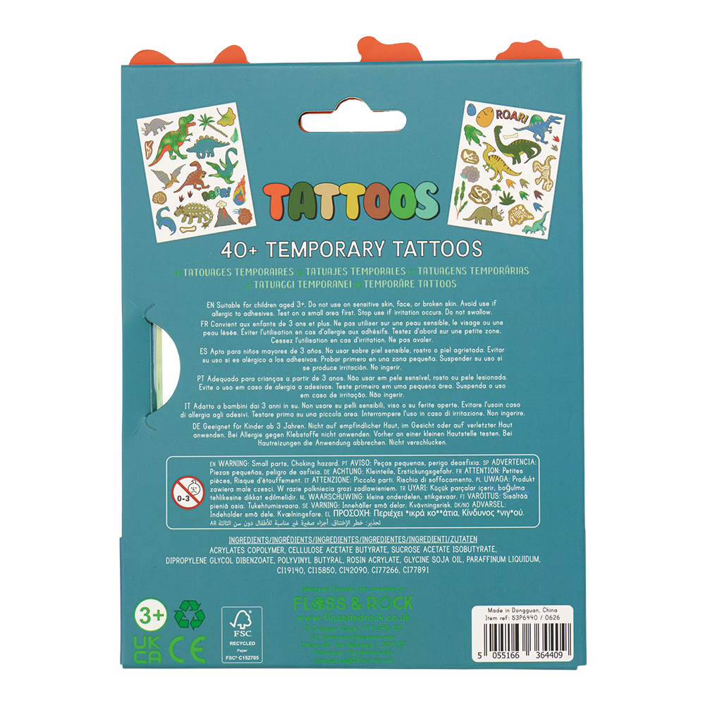 Temporary Tattoos with foiling design - Dinosaur design
