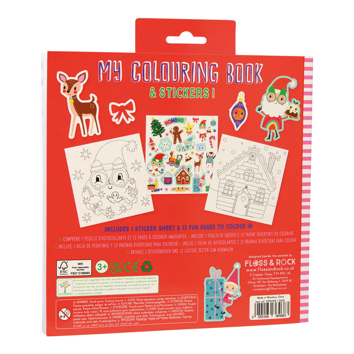 Colouring book with stickers and scented cover - Christmas design