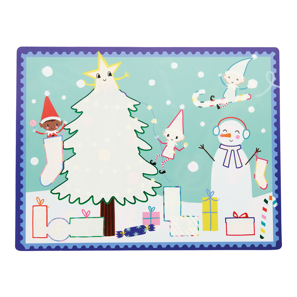 Reusable mess-free Placemat to draw on (Christmas design)