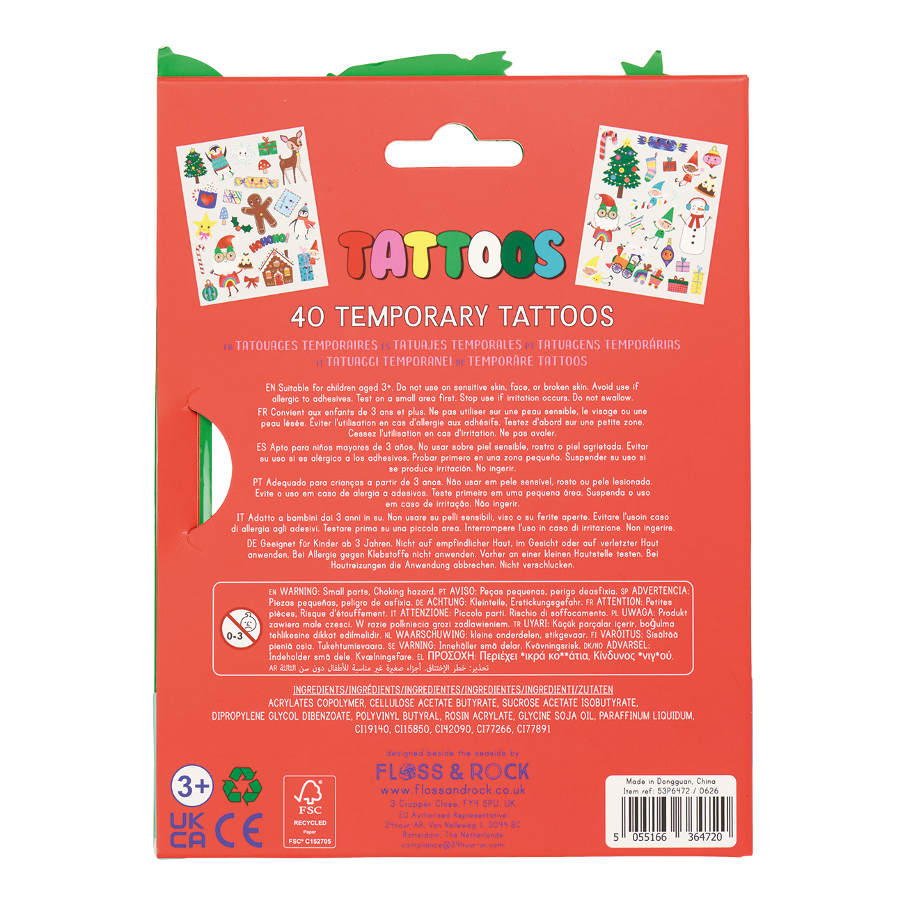 Temporary Tattoos with foiling design - Christmas design