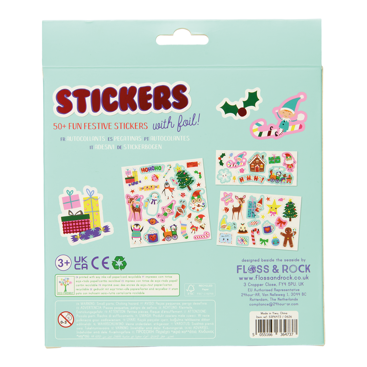 Christmas stickers with foil details