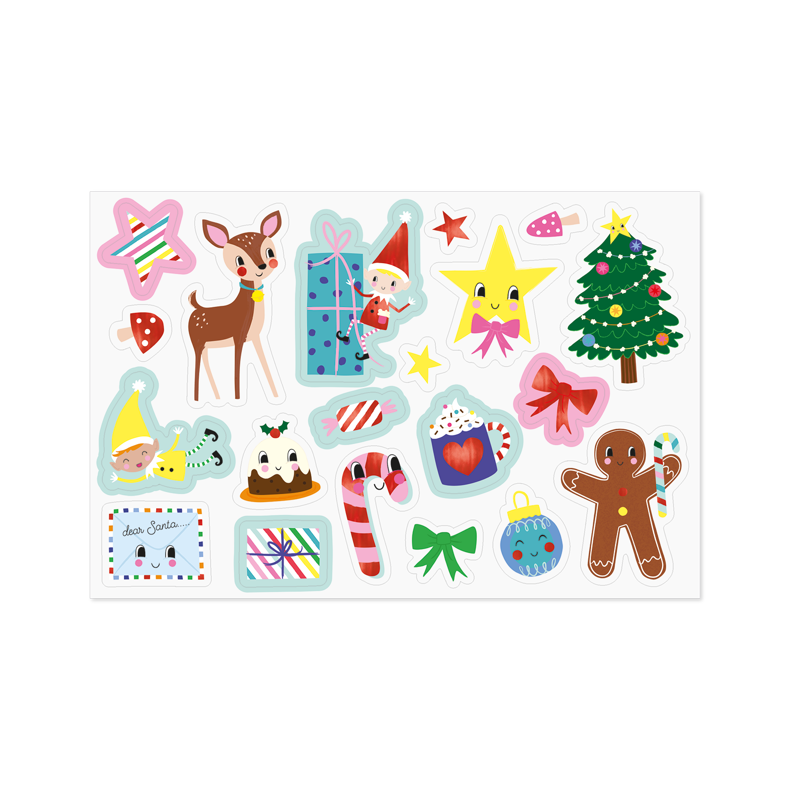 Christmas stickers with foil details
