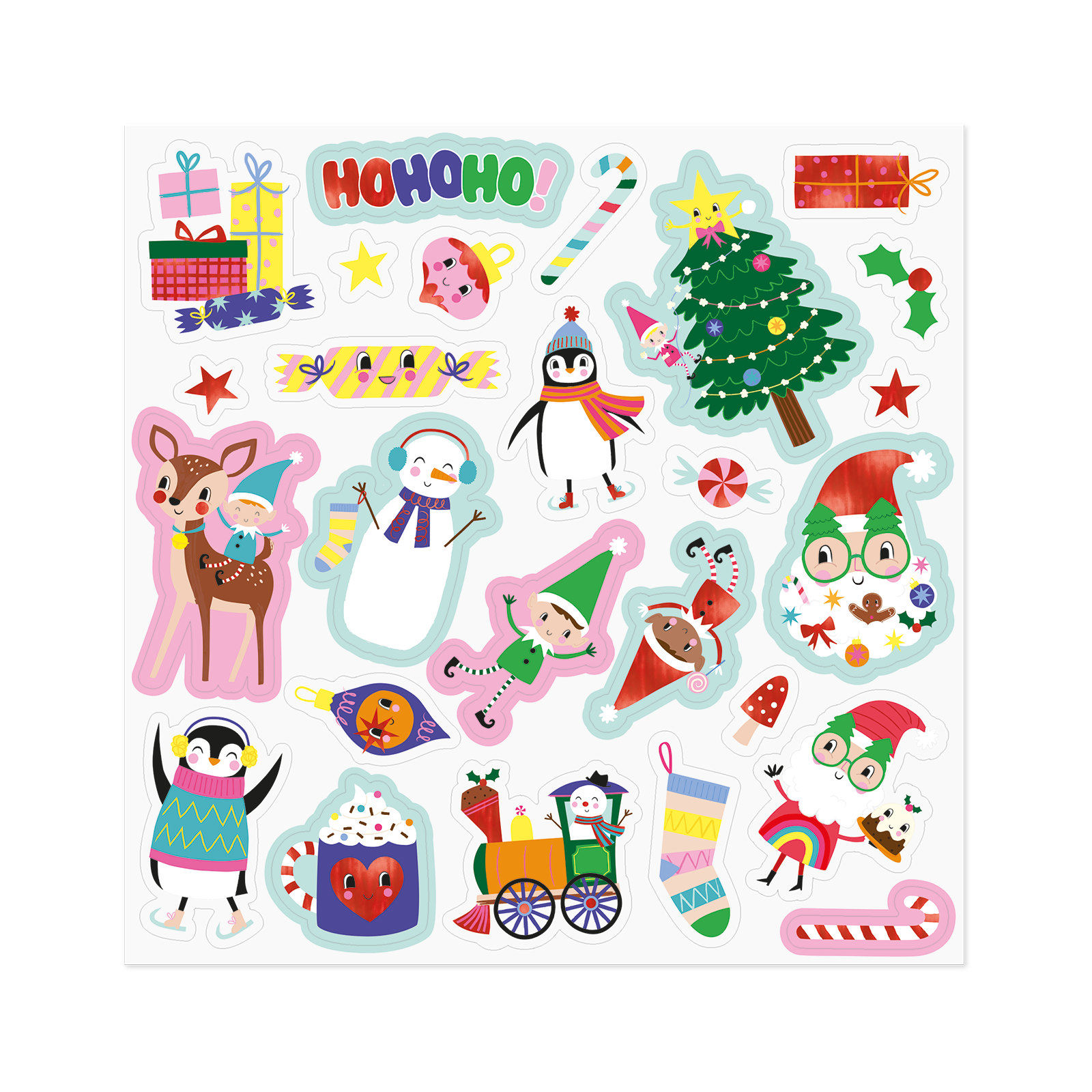 Christmas stickers with foil details