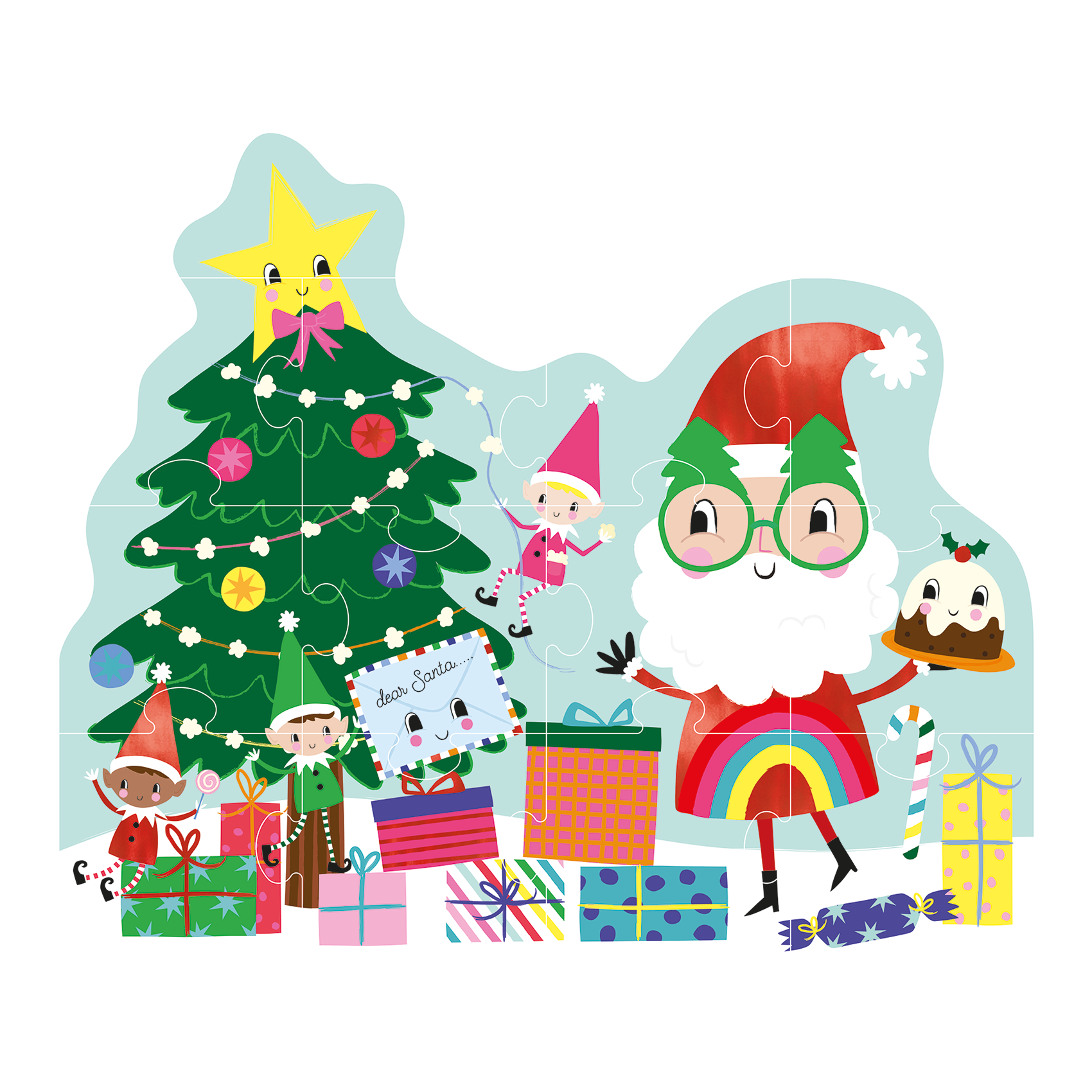 12 piece shaped Jigsaw Puzzle - Christmas design