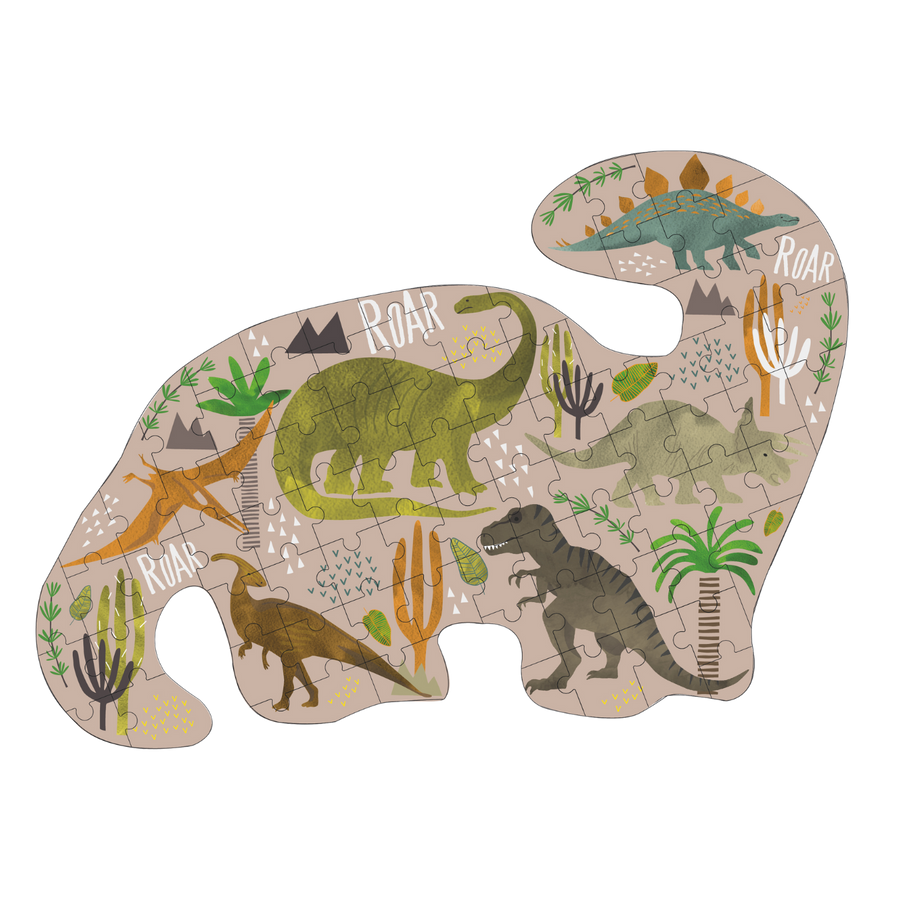 80 Piece "Dino" Shaped Jigsaw with Shaped Box - Dinosaur