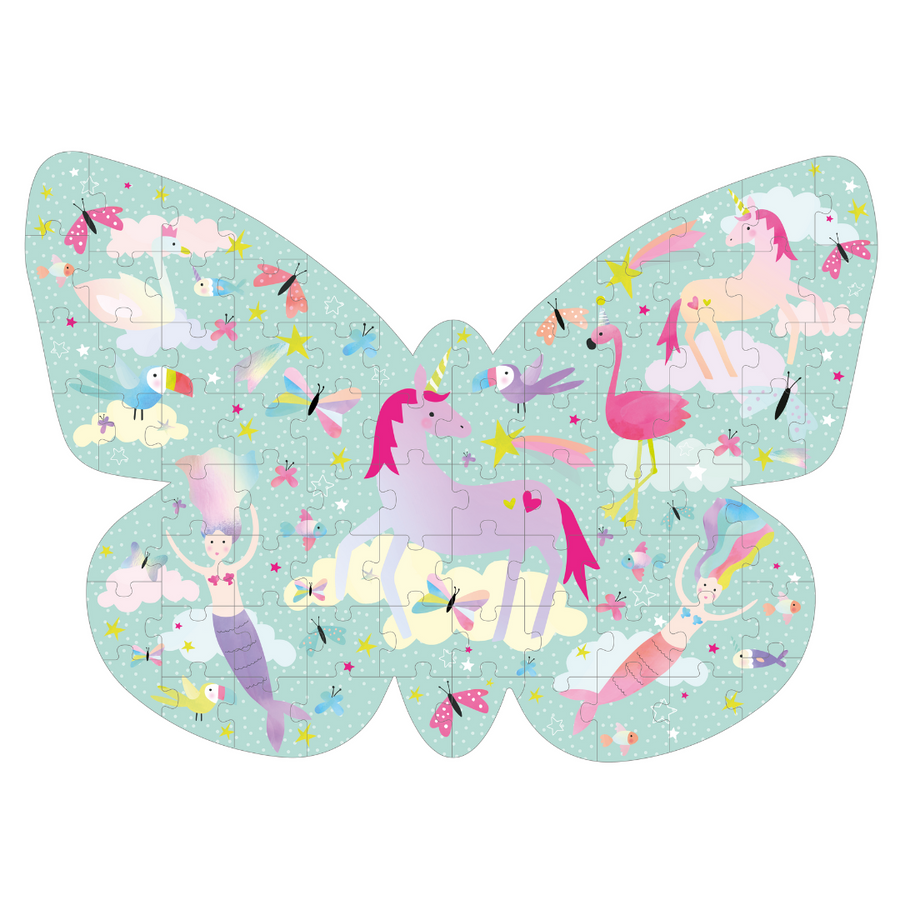 80 Piece " Butterfly"  Shaped Jigsaw with Shaped Box - Fantasy