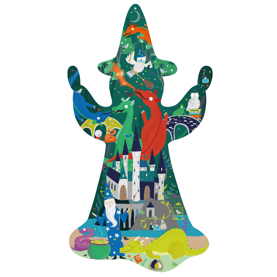 80 Piece "Wizard" Shaped Jigsaw with Shaped Box - Spellbound
