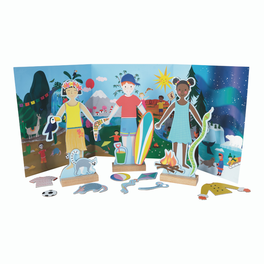 Wooden Magnetic Dress Up One World