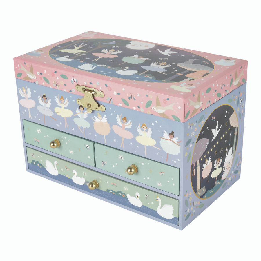 Musical Jewellery Box with 3 Drawers - Enchanted