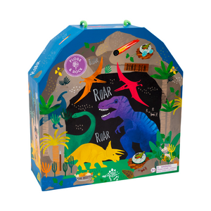 Playbox with Wooden Pieces - Dinosaur